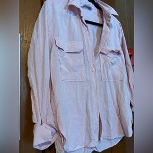Baby Pink Womens Button Down ZARA